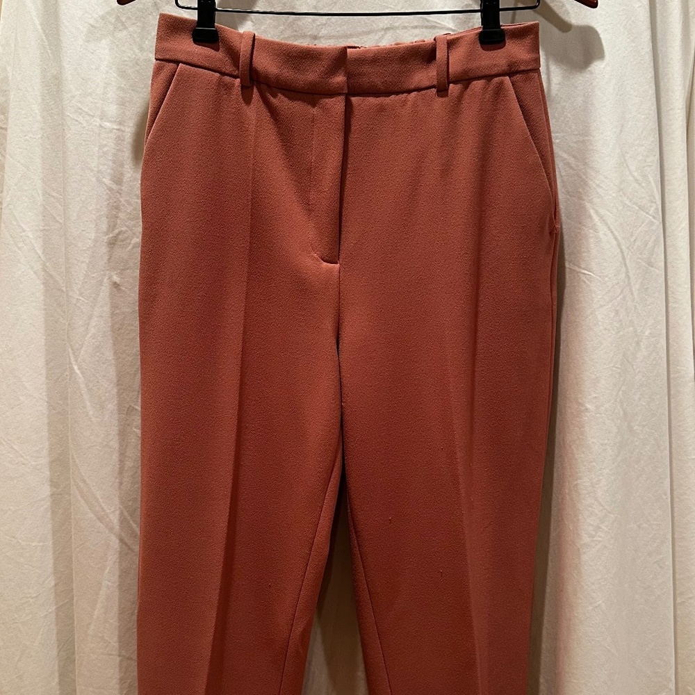 The Fold London Regent Slim-Leg Trousers, Rose Pink US 6